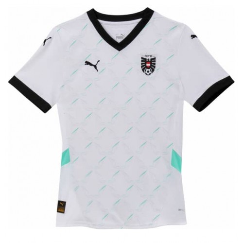 Camisa de Futebol Áustria Equipamento Secundário Mulheres Europeu 2024 Manga Curta